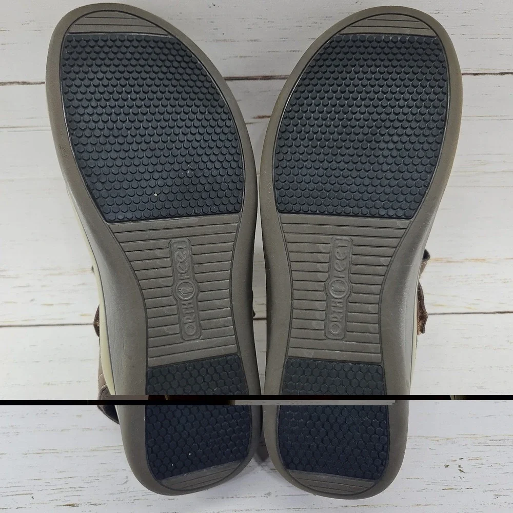 Orthofeet Malibu 962 Womens 11 2E Extra Wide Brown Leather Comfort Sandals - Picture 9 of 10